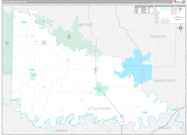 Little River County, AR Wall Map